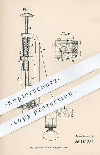 original Patent - Arthur Greff , Frankfurt / Main , 1903 , Stoßmesser zum Schneiden u. Entkernen von Steinobst | Messer