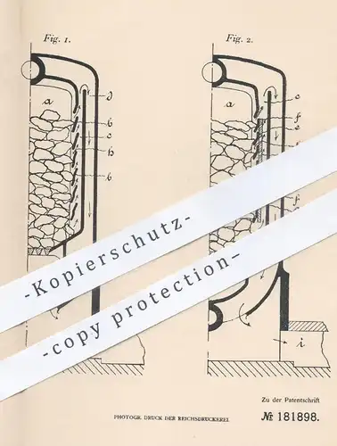 original Patent - Johann Feicks , Dresden 1905 , Gliederkessel mit Trennungswänden | Kessel , Dampfkessel , Wasserkessel