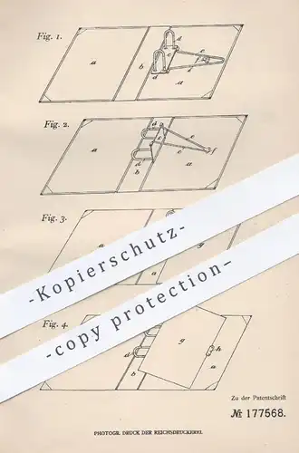 original Patent - W. Scheerbarth , Hamburg , 1905 , Briefordner | Ordner , Aktenordner , Papier , Brief , Büro , Mappe