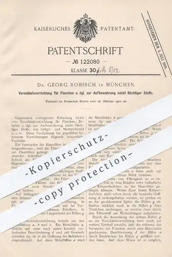 original Patent - Dr. Georg Robisch , München , 1900 , Verschluss für Flaschen , Behälter , Gefäße | Glas , Flasche !!