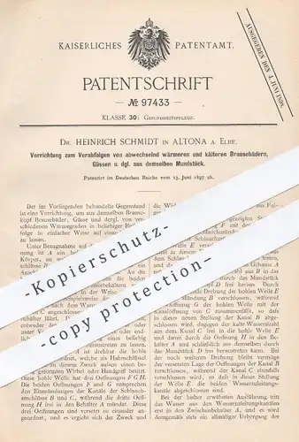 original Patent - Dr. Heinrich Schmidt , Hamburg / Altona , 1897 , Mischbatterie , Wasser , Warmwasser , Badewanne !!!