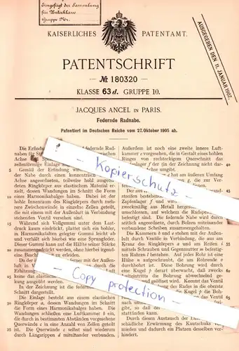 original Patent -  Jacques Ancel in Paris , 1905 , Federnde Radnabe !!!