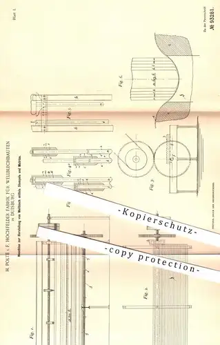 original Patent - H. Polte | Hochfelder Fabrik für Wellblechbauten , Duisburg , 1896 , Herstellung von Wellblech | Blech