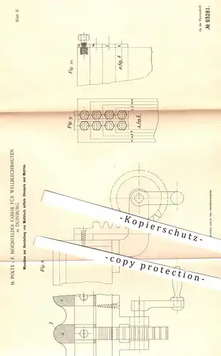 original Patent - H. Polte | Hochfelder Fabrik für Wellblechbauten , Duisburg , 1896 , Herstellung von Wellblech | Blech