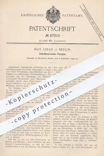 original Patent - Max Liman , Berlin , 1895 , Fernglas , Fernrohr bzw. Opernglas mit Münzeinwurf | Optiker , Optik !!