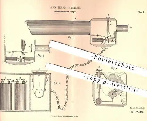 original Patent - Max Liman , Berlin , 1895 , Fernglas , Fernrohr bzw. Opernglas mit Münzeinwurf | Optiker , Optik !!