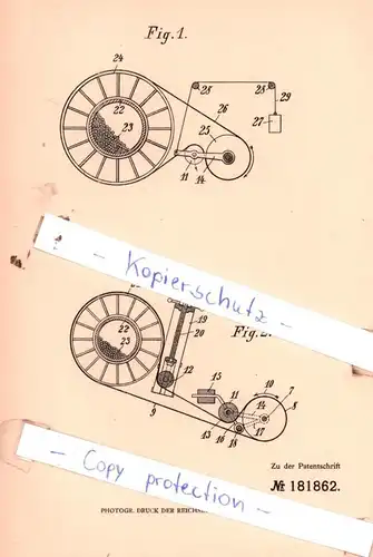 original Patent - Constant-Victor Guèbert in Paris , 1905 , Riemenantrieb für Rohrmühlen !!!