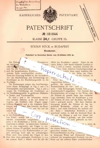 original Patent - Stefan Röck in Budapest , 1905 , Wanderrost !!!