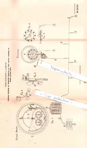 original Patent - John Sturgeon in London , 1885 , Elektrische Einrichtung zur Summirung der Spiele !!!