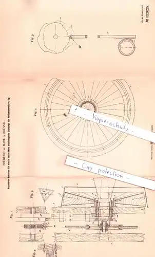 original Patent - Frèdèric de Mare in Brüssel , 1900 , Facettirter Reflector !!!