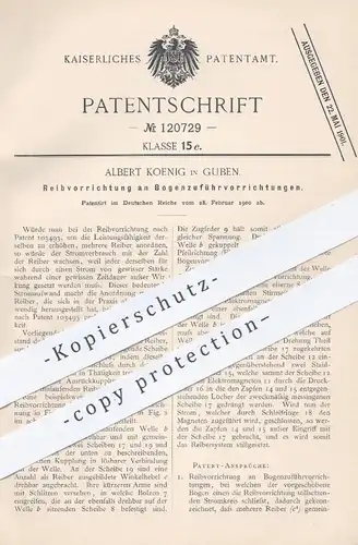 original Patent - Albert Koenig , Guben  1900 , Reibvorrichtung an Bogenzuführvorrichtungen | Papier , Buchdruck , Druck