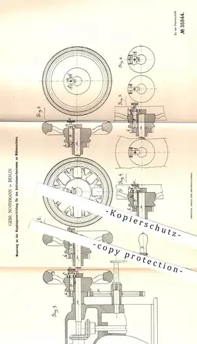 original Patent - Gebr. Nothmann in Berlin , 1885 , Kupplung für den Antrieb an Nähmaschinen | Schneider , Nähen !!