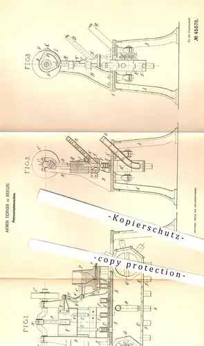 original Patent - Armin Tenner , Berlin , 1888 , Patronen - Lademaschine | Waffe , Pistole , Revolver , Gewehr , Militär