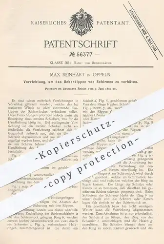 original Patent - Max Reinhart , Oppeln , 1890 , Verhindern des Überkippens vom Schirm | Sonnenschirm , Regenschirm !!