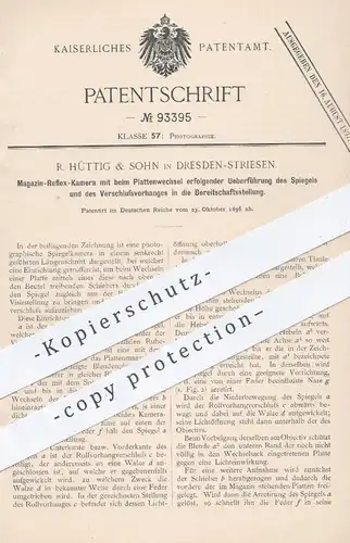 original Patent - R. Hüttig & Sohn , Dresden / Striesen , 1896 , Magazin - Reflexkamera | Kamera , Fotokamera , Fotograf