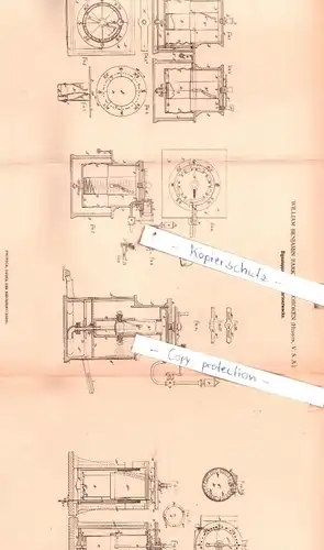 original Patent - William Benjamin Barker in Hoboken , Hudson, V. S. A. , 1879 , Signalapparat für Marinezwecke !!!