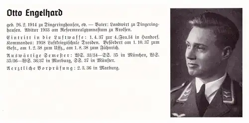 Personalkarte Wehrmacht - Otto Engelhard in Dingeringhausen und Heinz Ernst in Frankfurt / Oder , Korbach , NSDAP , Arzt