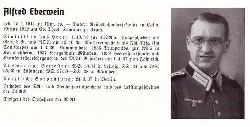 Personalkarte Wehrmacht - Alfred Eberwein in Calw und Max Einsle in Erlangen , Ansbach , Günzburg , Urach NSDAP , Arzt !