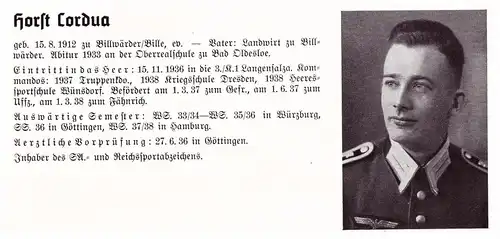 Personalkarte Wehrmacht - Horst Cordura in Billwärde und K.H. Doerr in Ludwigshafen , Heidelberg , Oldesloe NSDAP , Arzt