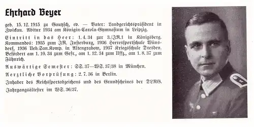 Personalkarte Wehrmacht - K.H. Boeckh in Neuburg und Erhard Beyer in Zwickau , Gautzsch , Günzburg , Linden NSDAP , Arzt