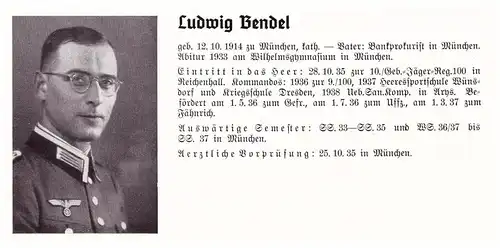 Personalkarte Wehrmacht - Fritz Baldhoff in Berlin und Ludwig Bendel in München , Magdeburg , NSDAP , Arzt !!!