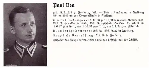 Personalkarte Wehrmacht - Max Bajog in Scheidelwitz / Brieg und Paul Bea in Freiburg , NSDAP , Arzt