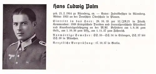 Personalkarte Wehrmacht - Hans Ludwig Palm in Plauen und Leo Nonn in Andernach , Bitburg , Nürnberg , NSDAP , Arzt !!!