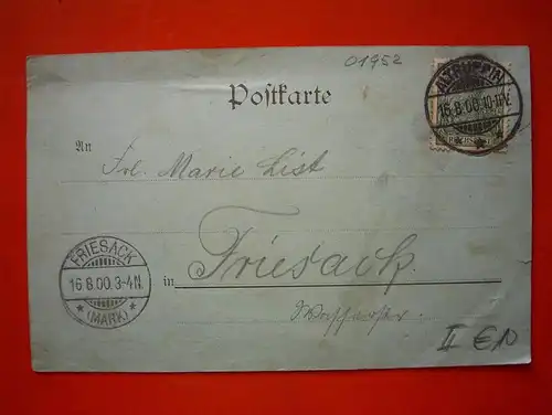 alte AK Mondschein-Litho Gruss aus Molchow bei Neuruppin , gel.1900  nach Friesach / Marie List !!!