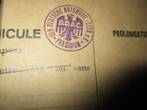 DDAC München , 1936 , Steyr Fahrausweis , F. Schenck in Hinterweidenthal b. Hauenstein , Ausweis , Automobile , Egypt !!