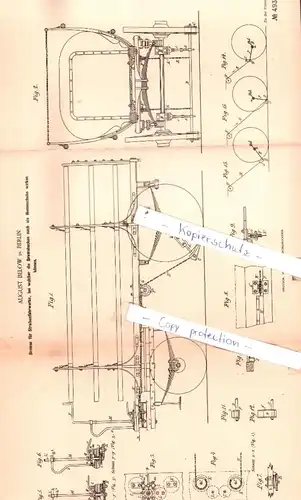 original Patent - August Below in Berlin , 1889 ,  Bremse für Straßenfuhrwerke !!!