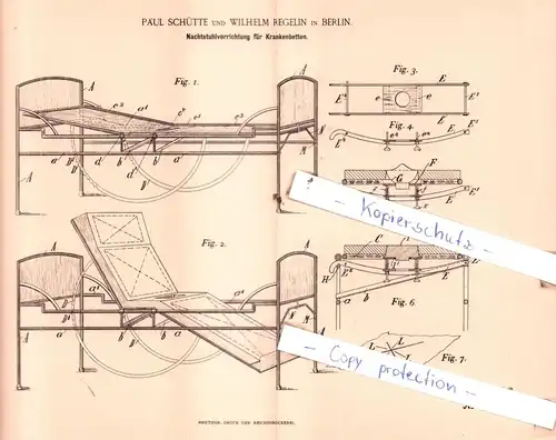 original Patent - Paul Schütte und Wilhelm Regelin in Berlin , 1895 , Gesundheitspflege !!!