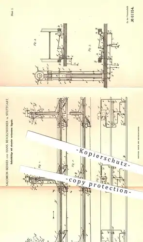 original Patent - Salomon Berrer u. H. Berolzheimer / Stuttgart 1891 , Selbsttätige , verbundene Signale für Eisenbahnen