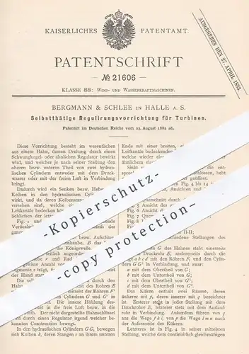 original Patent - Bergmann & Schlee , Halle / Saale | Regulierung für Turbinen | Turbine , Wasserkraft , Windkraft !!!