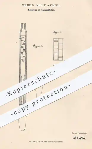 original Patent - Wilhelm Imhoff in Kassel , 1879 , Tabakspfeife , Tabakspfeifen | Pfeife , Pfeifen , Tabak , Rauchen !!