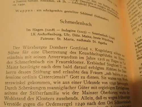 Die Klöster des Zisterzienserorden in Bayern , Schönau , Gemünden Bamberg , Schmerlenbach , 109 Seiten , Bayern !!!