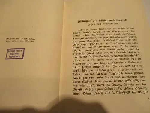 Altbayerische Bräuche , 1926 , Altötting , Vohburg , Velden , Erding , Appertshofen , Tüßling , 78 Seiten , Bayern !!!