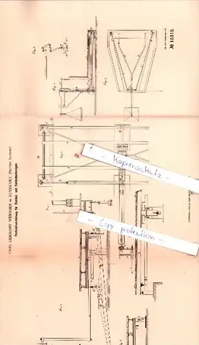 Original Patent  -  Carl Hermann Wermser in Stassfurt , Provinz Sachsen , 1881 , Instrumente !!!