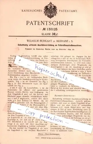 Original Patent  - Wilhelm Burkart in Meerane i. S. , 1899 , Faßreifenantreibmaschinen !!!
