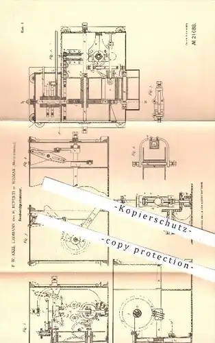 original Patent - F. W. Axel Erdmann , H. Ruperti , Wismar , 1881 , Geschwindigkeitsmesser , Lokomotive , Schiffe !!!