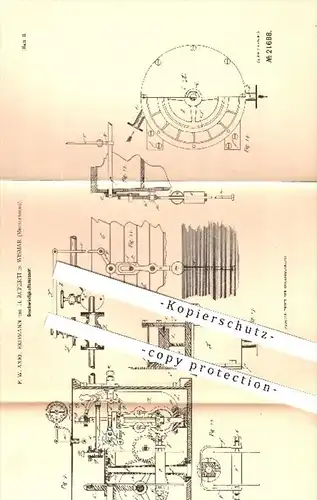 original Patent - F. W. Axel Erdmann , H. Ruperti , Wismar , 1881 , Geschwindigkeitsmesser , Lokomotive , Schiffe !!!