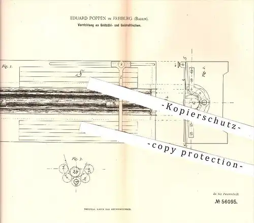 original Patent - Eduard Poppen in Freiburg , 1890 , Tisch zum Geld zählen und rollen , Münze , Münzen , Scheidemünzen !