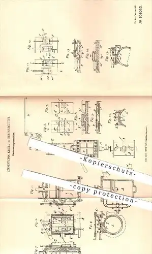 original Patent - Christoph Krüll , Brunsbüttel , 1898 , Umsteuerungsmaschine für Dampfmaschinen , Steuerung , Motor !!!