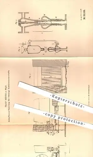 original Patent - Franz Mörth in Wien , 1886 , Dampfkessel - Befeuerung für flüssige Kohlenwasserstoffe , Kessel !!!