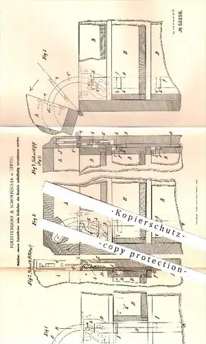 original Patent - Foerstendorf & Schoenecker in Leipzig , 1890 , Behälter mit Deckel und Schubfächer , Möbel , Haushalt