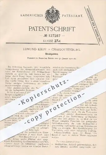 original Patent - Edmund Kikut , Charlottenburg , 1900 , Strahlgebläse , Gebläse , Lüftung , Brennstoff , Gas , Gase !