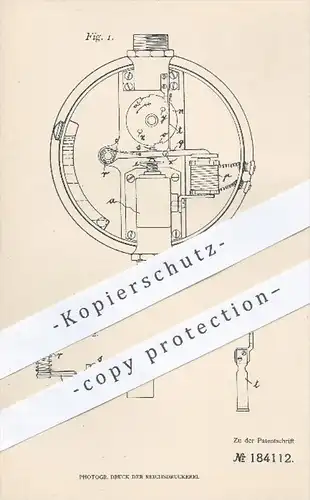 original Patent - Emil Renkewitz , Berlin , 1906 , Sperren eines Gasdurchlasses zum bestimmten Zeitpunkt , Gas , Gase !!