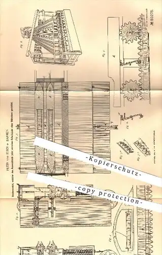 original Patent - Peter vom Stein in Barmen , 1889 , Bandwebstuhl , Webstuhl , Weben , Weber , Weberei , Spule , Spulen