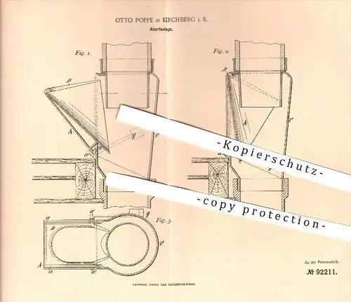 original Patent - Otto Poppe in Kirchberg , 1895 , Abortanlage , Abort , Toilette , WC , Kloset , Klo , Sanitäranlagen
