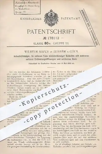 original Patent - W. Siepen , Horrem / Köln , 1903 , Schachtförmiger Kalkofen , Ofen , Öfen , Ofenbauer , Ofenrost !!