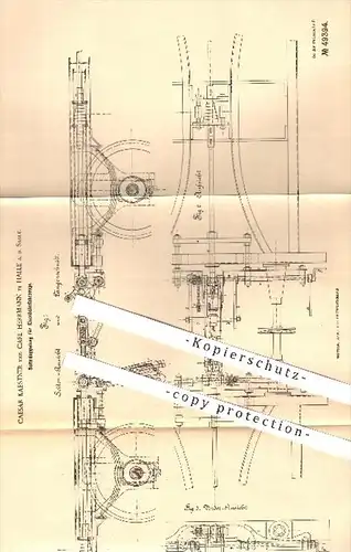 original Patent - Caesar Kaestner , Carl Herrmann , Halle / Saale , 1889 , Seitenkupplung für Eisenbahnen , Kupplung !!